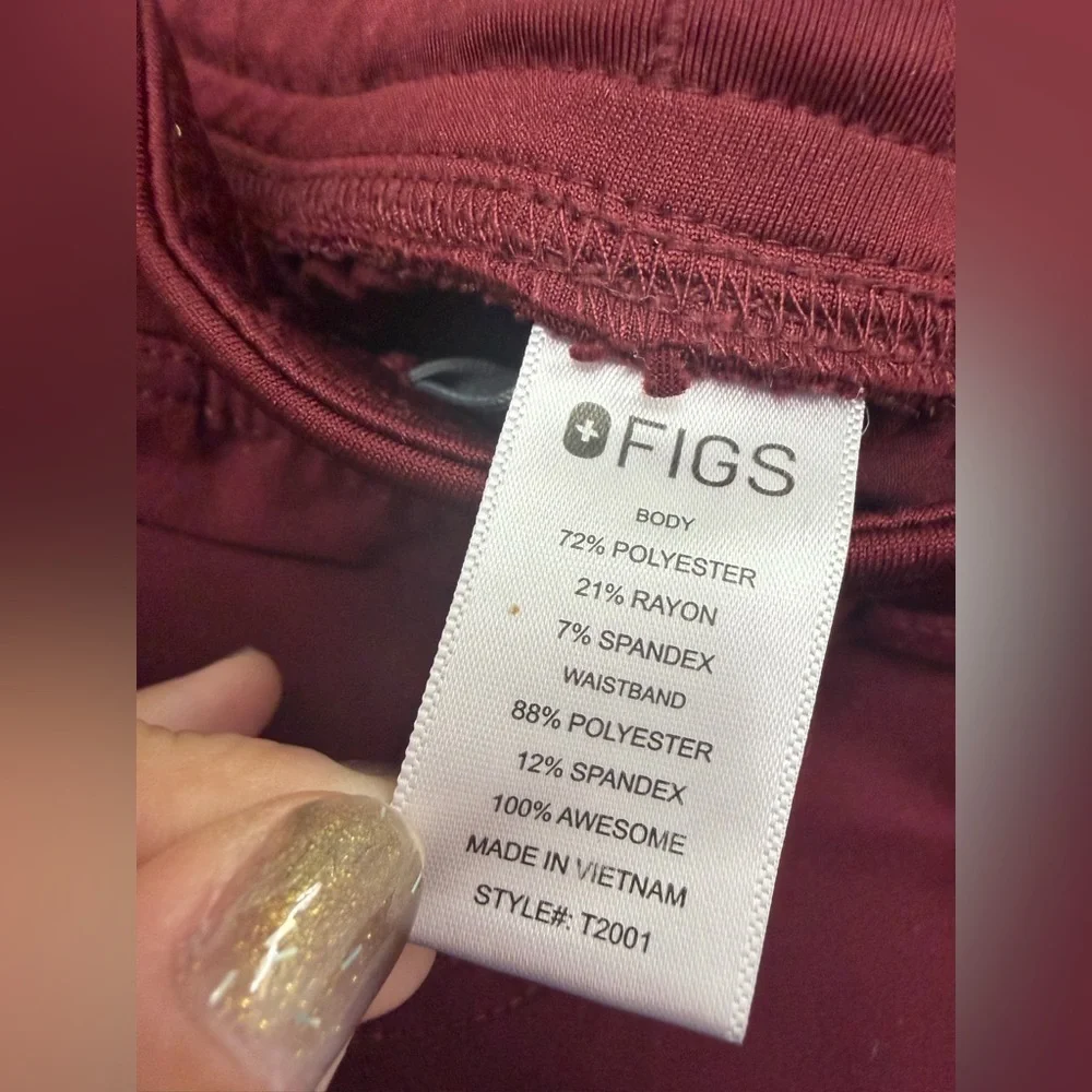Figs Axim Scrub Men's Burgundy Pants (Size S) - Picture 9 of 10